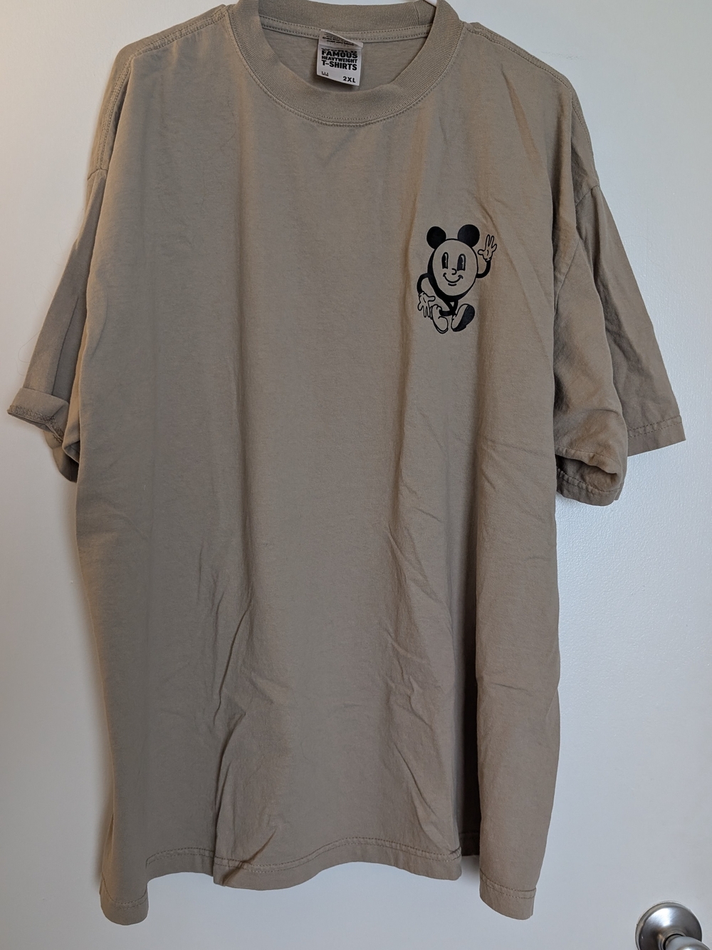 Disney Men's Beige Graphic Short Sleeve Tee